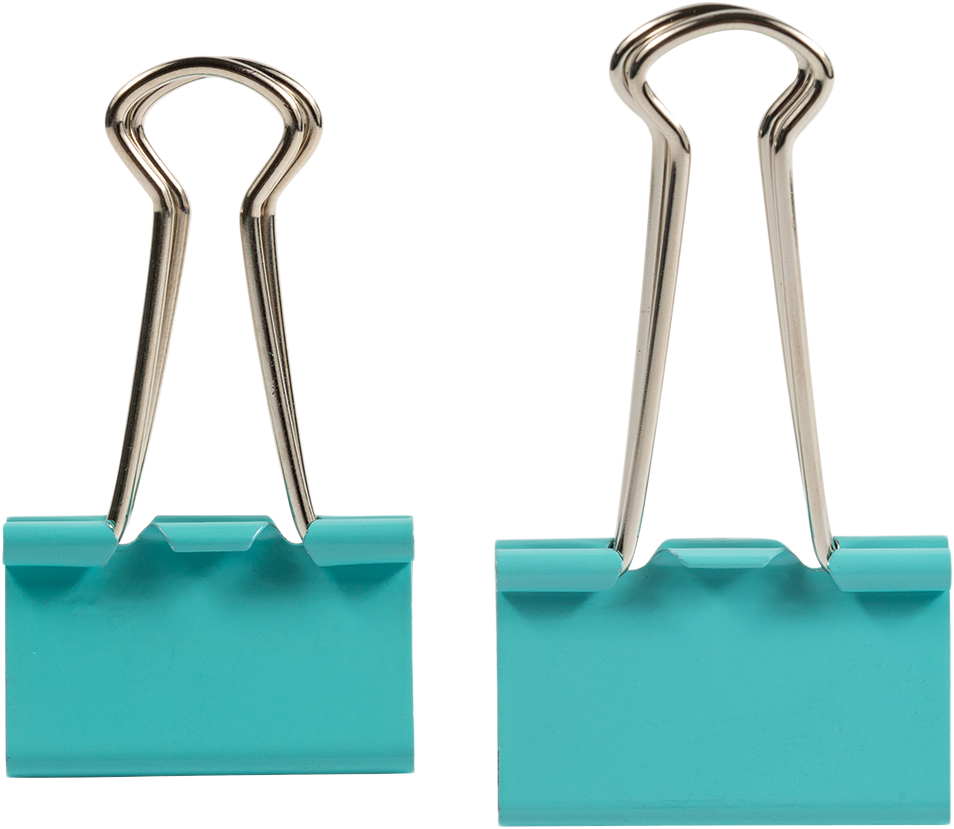 Teal Large 44mm & Medium 32mm Binder Clips