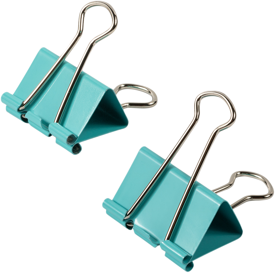 Teal Large 44mm & Medium 32mm Binder Clips