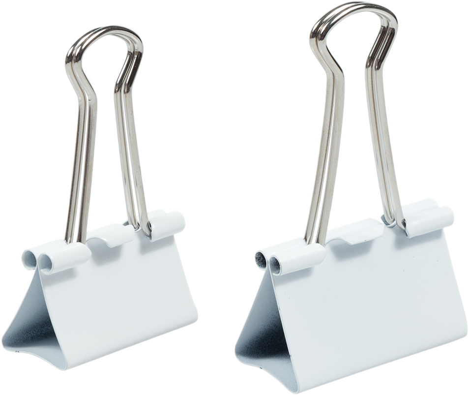 White Large 44mm & Medium 32mm Binder Clips