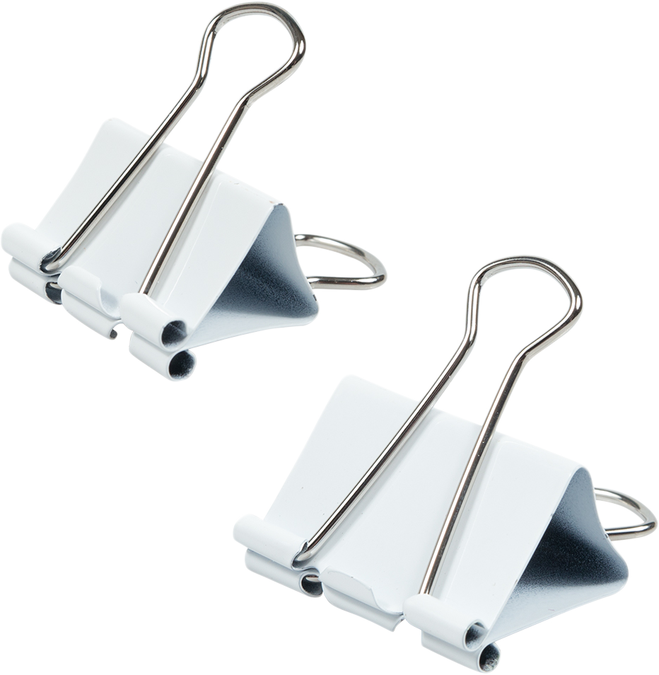 White Large 44mm & Medium 32mm Binder Clips