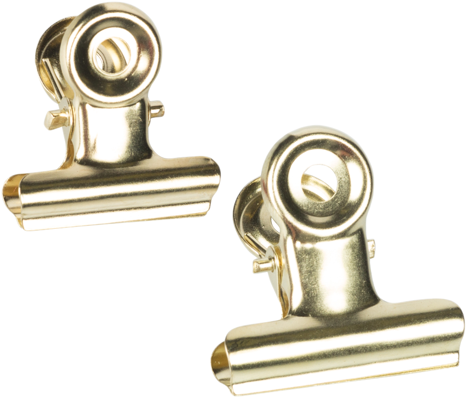 Gold Small 22mm & Medium 31mm Bulldog Clips - 2 Packs (40 Total)