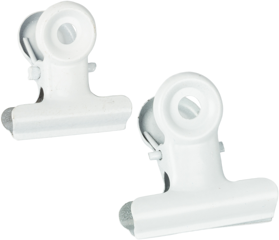 White Small 22mm & Medium 31mm Bulldog Clips - 2 Packs (40 Total)