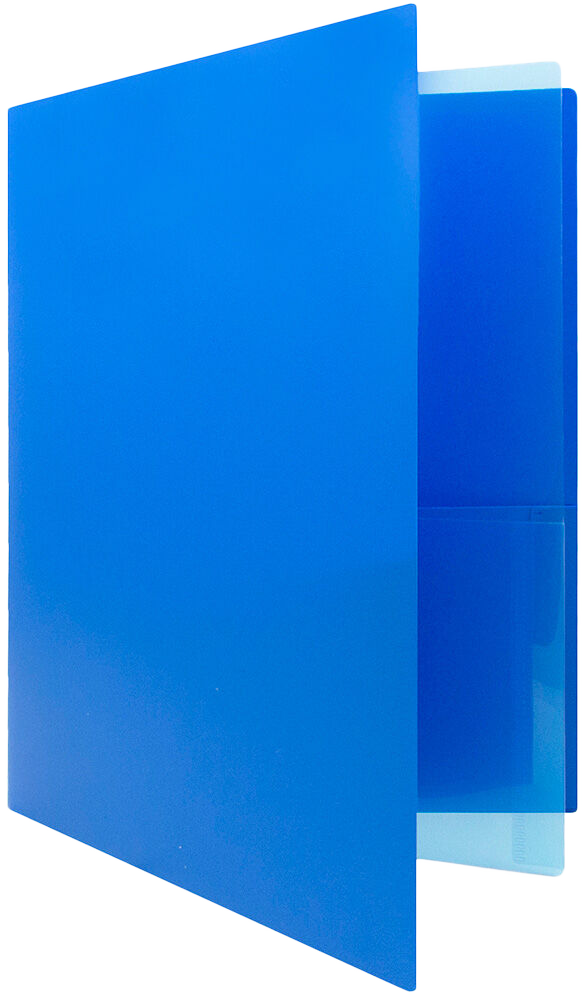Blue 9 x 12 Plastic 4 Pocket Folders