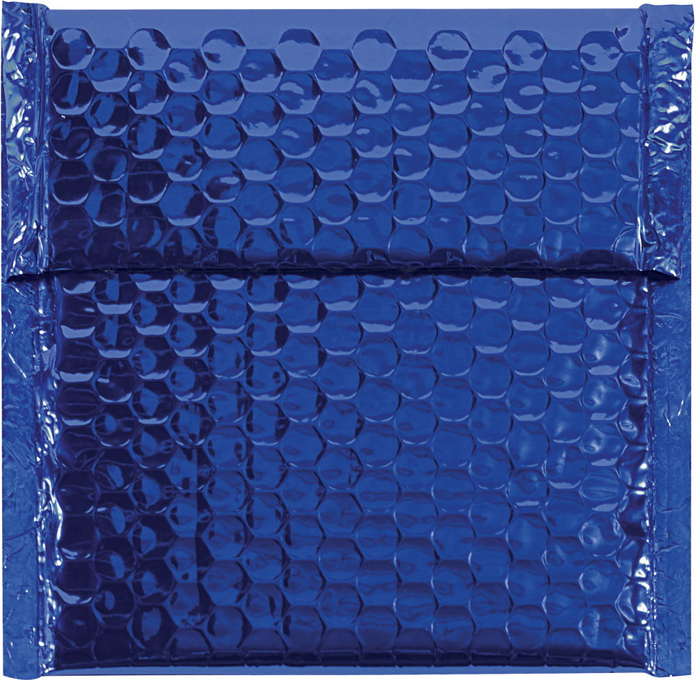 Blue Metallic 7 x 6 3/4 Bubble Mailer with Peel & Seal