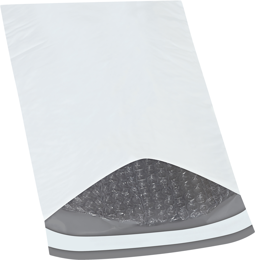 White 14lb 7 1/4 x 12 Poly Bubble Mailer with Peel & Seal