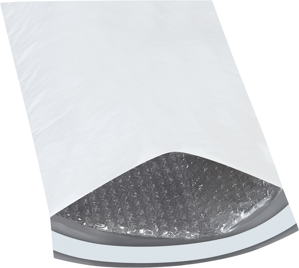 White 14lb 8 1/2 x 12 Poly Bubble Mailer with Peel & Seal
