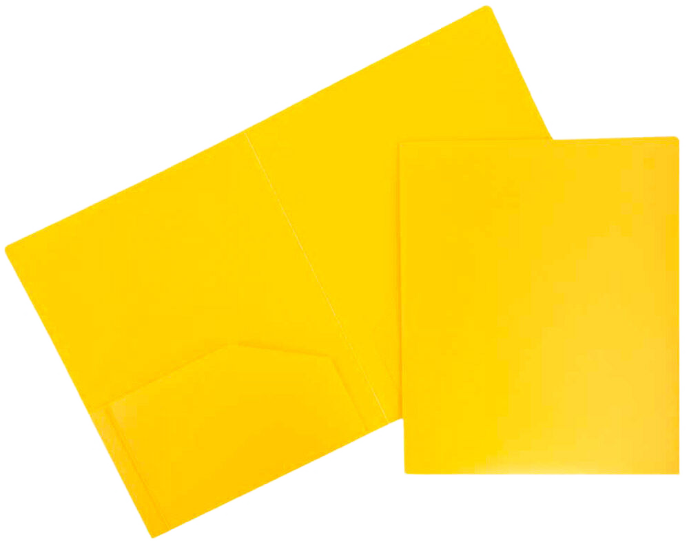 Yellow 9 x 12 Plastic Heavy Duty Folders