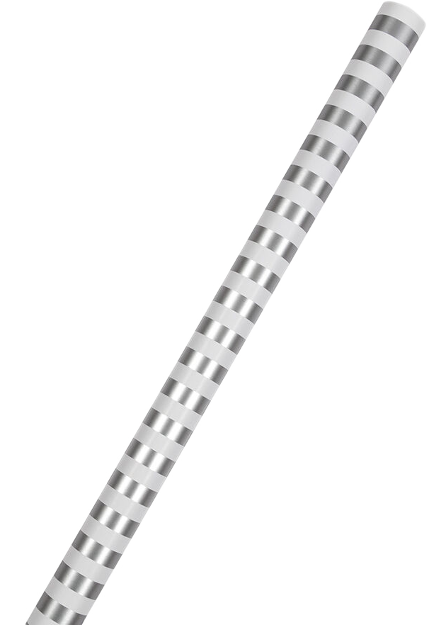Silver and White Stripe Wrapping Paper (25 Sq Ft)