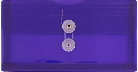 Purple #10 Business Plastic Envelopes (5 1/4 x 10) with Button & String