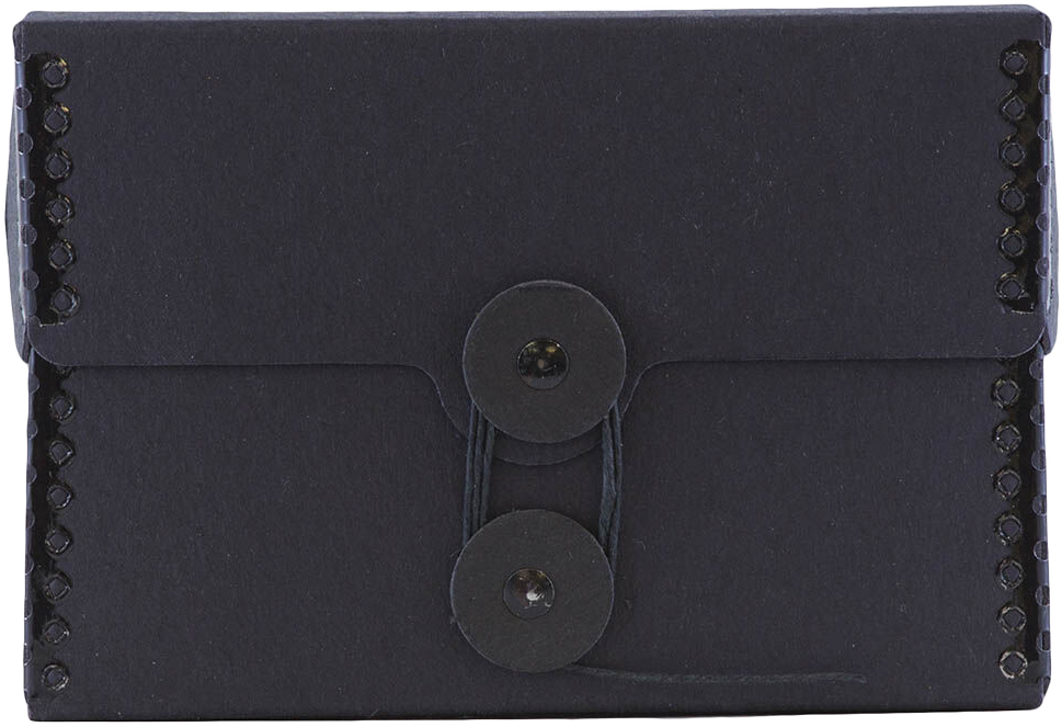 Black Kraft Small 4 1/4 x 6 1/4 x 2 Button and String Portfolios