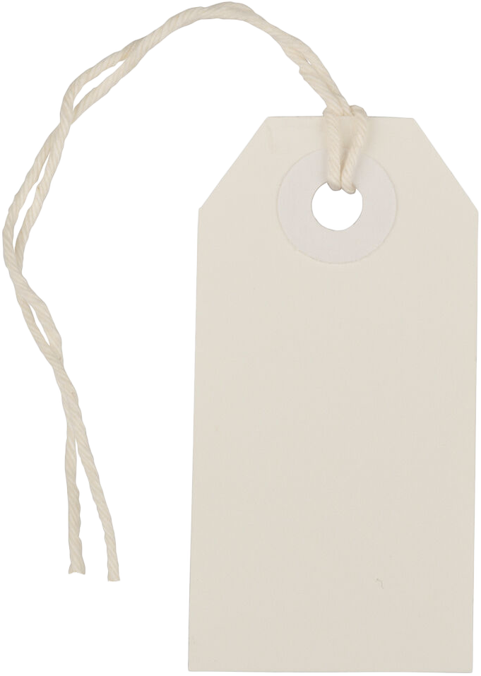 White Tiny Gift Tags (2 3/4 x 1 3/8) - 10 Pack
