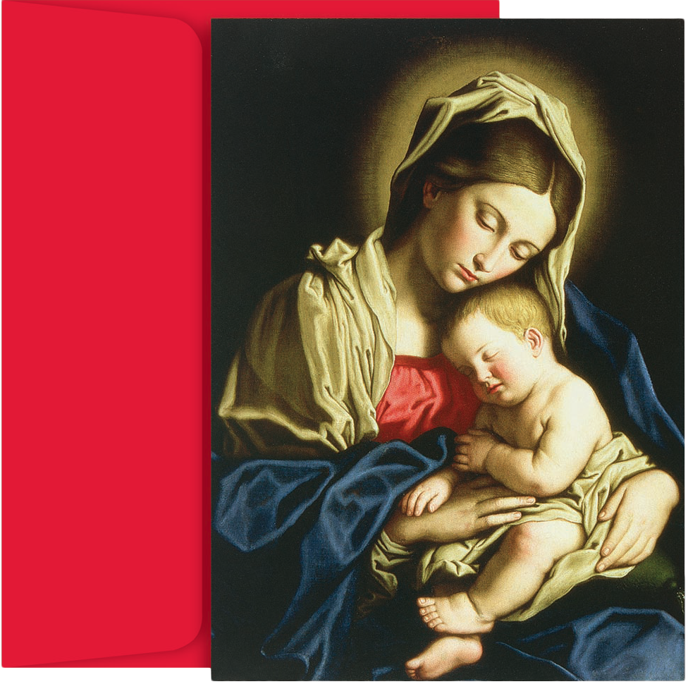 Child At Rest and Madonna Christmas Cards - 16 Pack