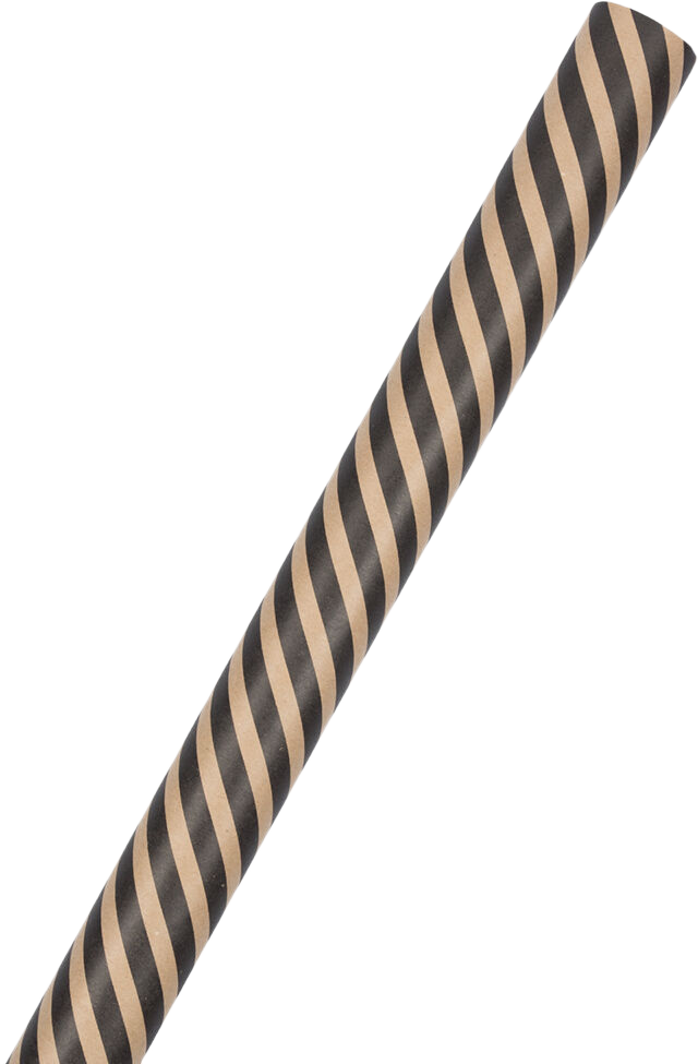 Brown Kraft and Black Stripes Wrapping Paper (25 Sq Ft)