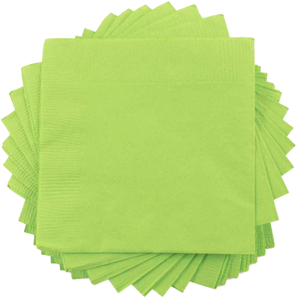 Lime Green 5 x 5 3-Ply Beverage Napkins