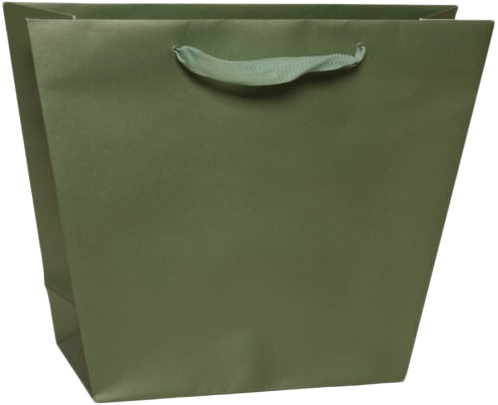 Metallic Green Medium Trapezoid Gift Bags (9 x 4 x 10)