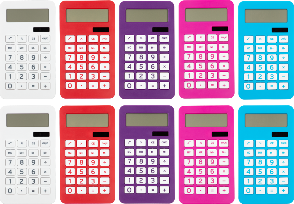 Assorted Desktop 10 Digit LCD Display Calculator Set (10 Pack)