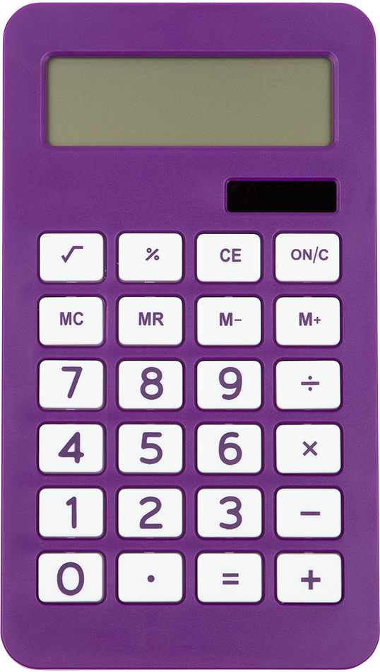Assorted Fuchsia Pink/Purple Desktop 10 Digit LCD Display Calculator Set (10 Pack)