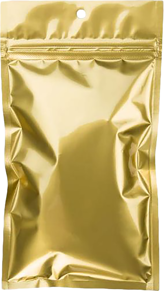 Gold Metallic Hanging Zipper Barrier Bags (4 x 6 1/2) - 100 Pack