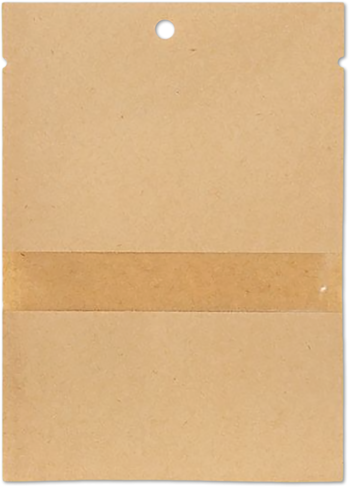 Brown Kraft Compostable Heat Seal Bags with Window (4 x 6) - 100 Pack