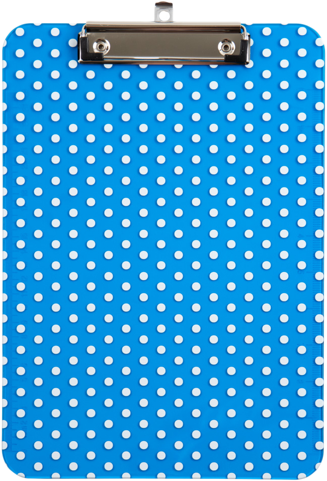 Blue Dots 9 x 12 1/2 Translucent Plastic Clipboards