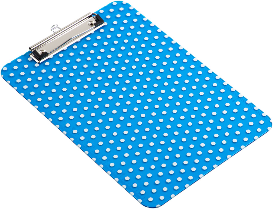 Blue Dots 9 x 12 1/2 Translucent Plastic Clipboards