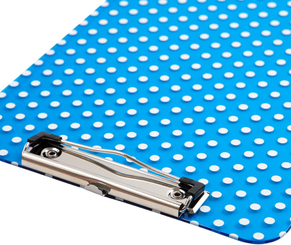 Blue Dots 9 x 12 1/2 Translucent Plastic Clipboards
