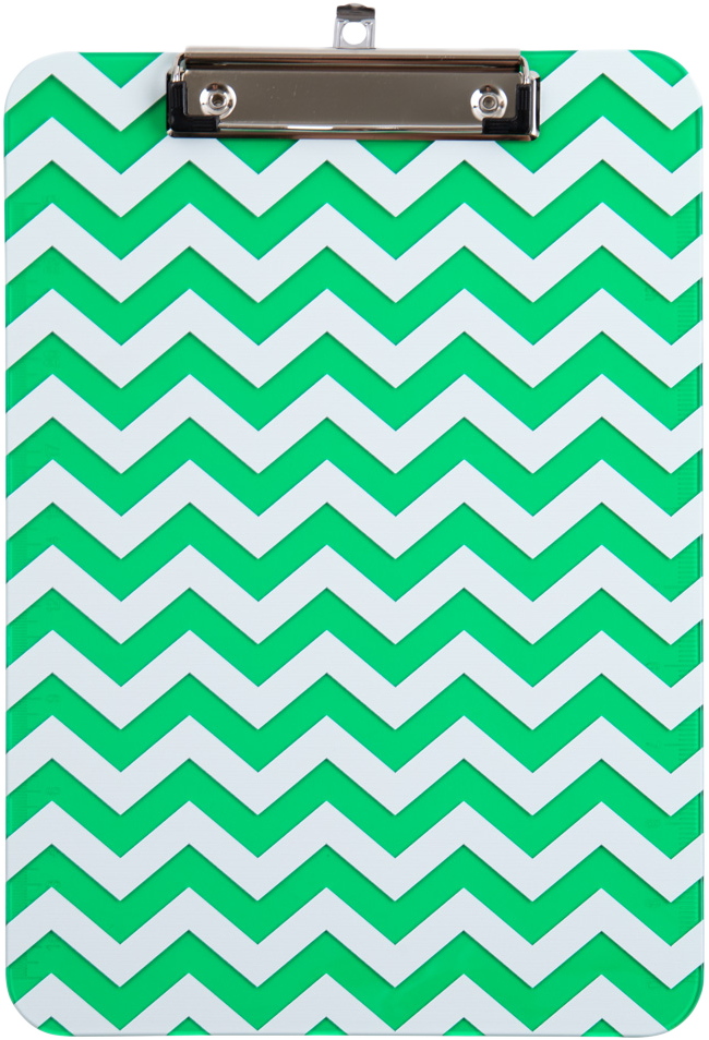 Green Chevron 9 x 12 1/2 Translucent Plastic Clipboards