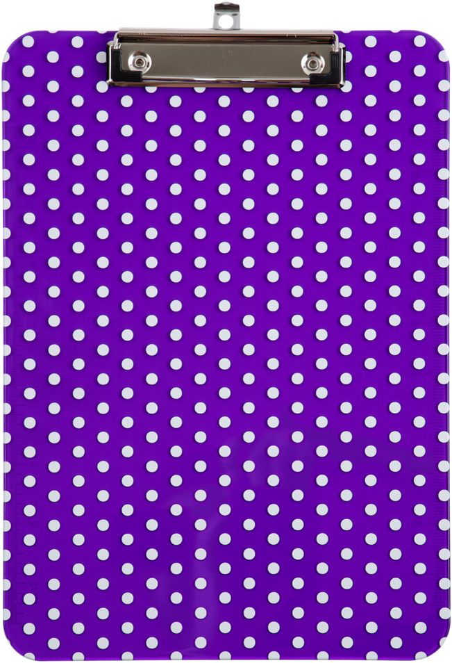 Purple Dots 9 x 12 1/2 Translucent Plastic Clipboards