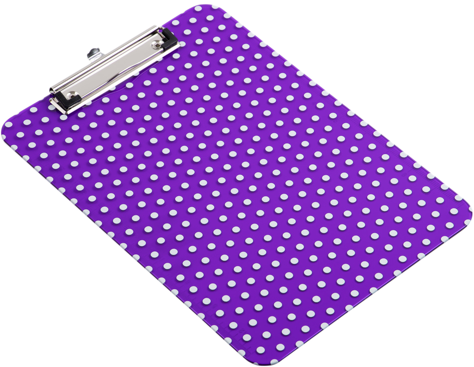 Purple Dots 9 x 12 1/2 Translucent Plastic Clipboards