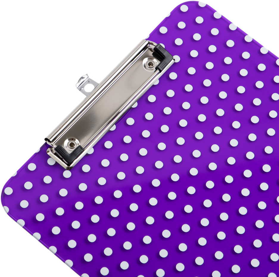 Purple Dots 9 x 12 1/2 Translucent Plastic Clipboards