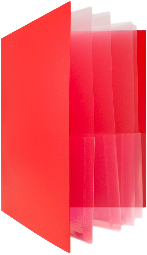 Red 9 x 12 Plastic 10 Pocket Folders