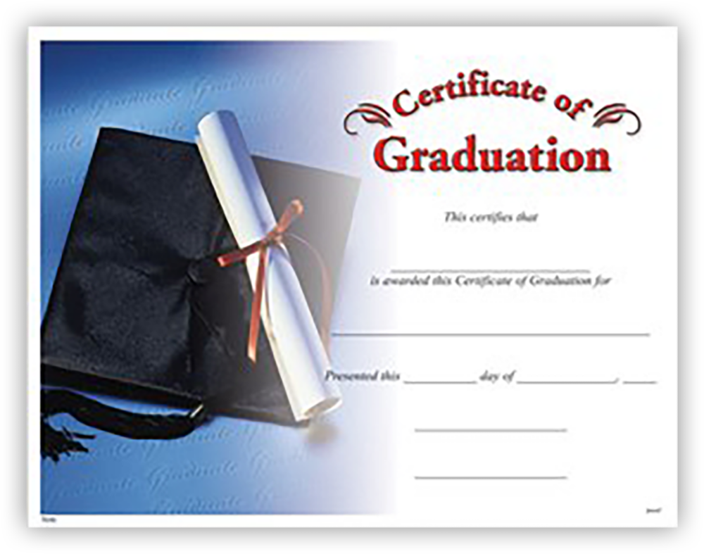Graduation 8 1/2 x 11 Certificate