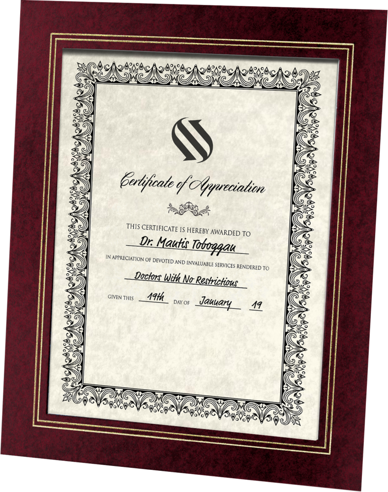 Maroon 10 3/4 x 13 Certificate Document Frame with Easel