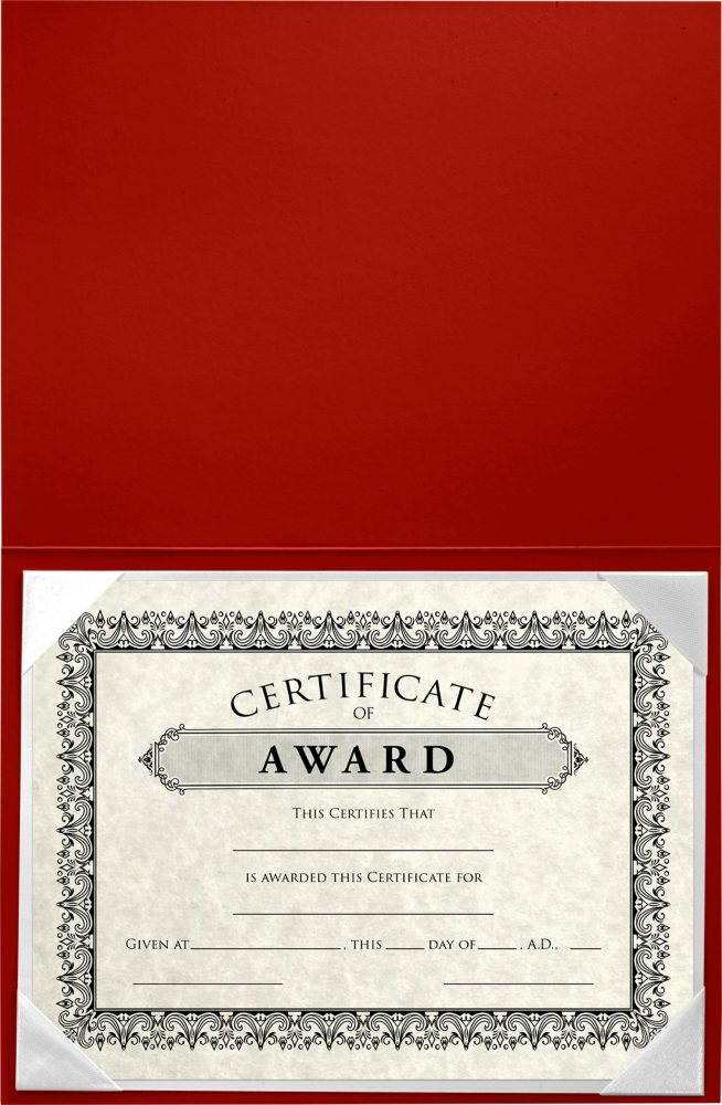 Red 6 x 8 Leatherette Certificate Document Holders