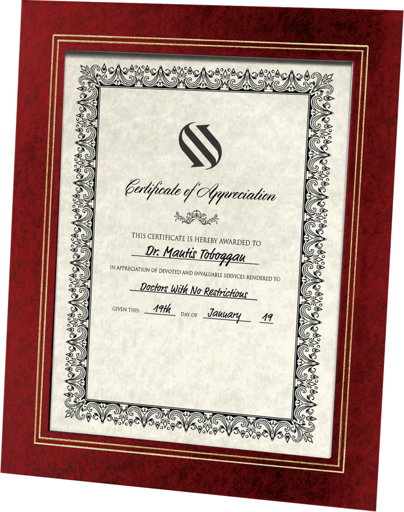 Red 10 3/4 x 13 Certificate Document Frame with Easel