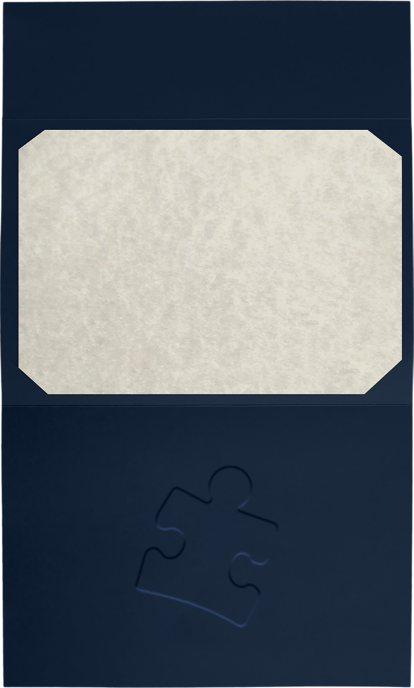 Nautical Navy Blue Linen Puzzle Piece 6 1/2 x 9 1/2 Certificate Holders