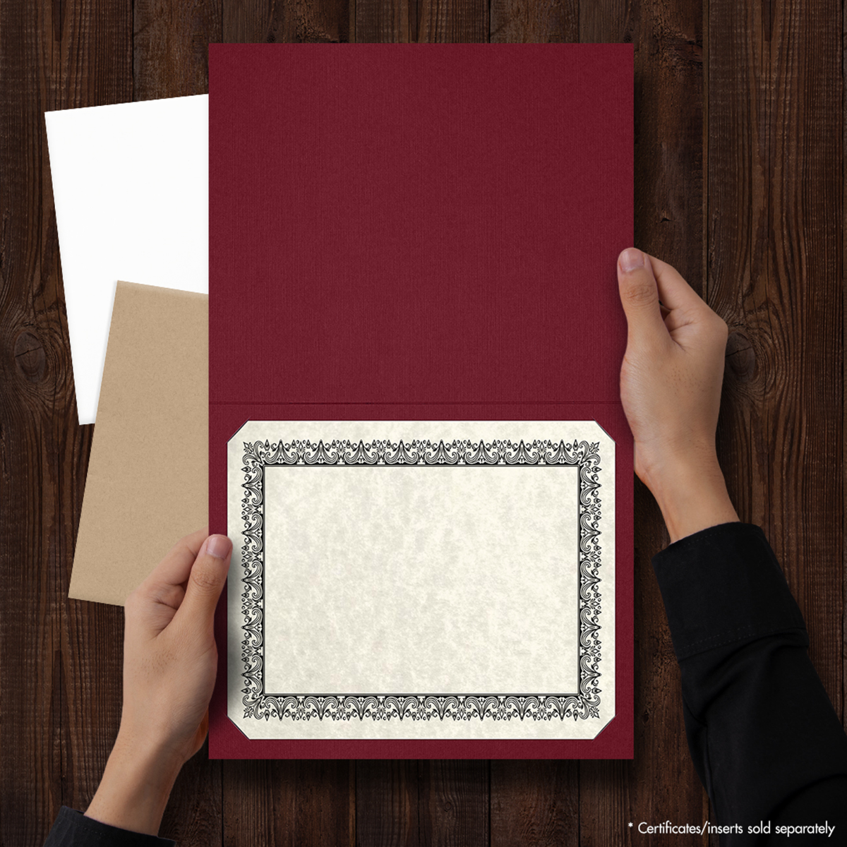 Burgundy Linen 9 1/2 x 12 Certificate Holders