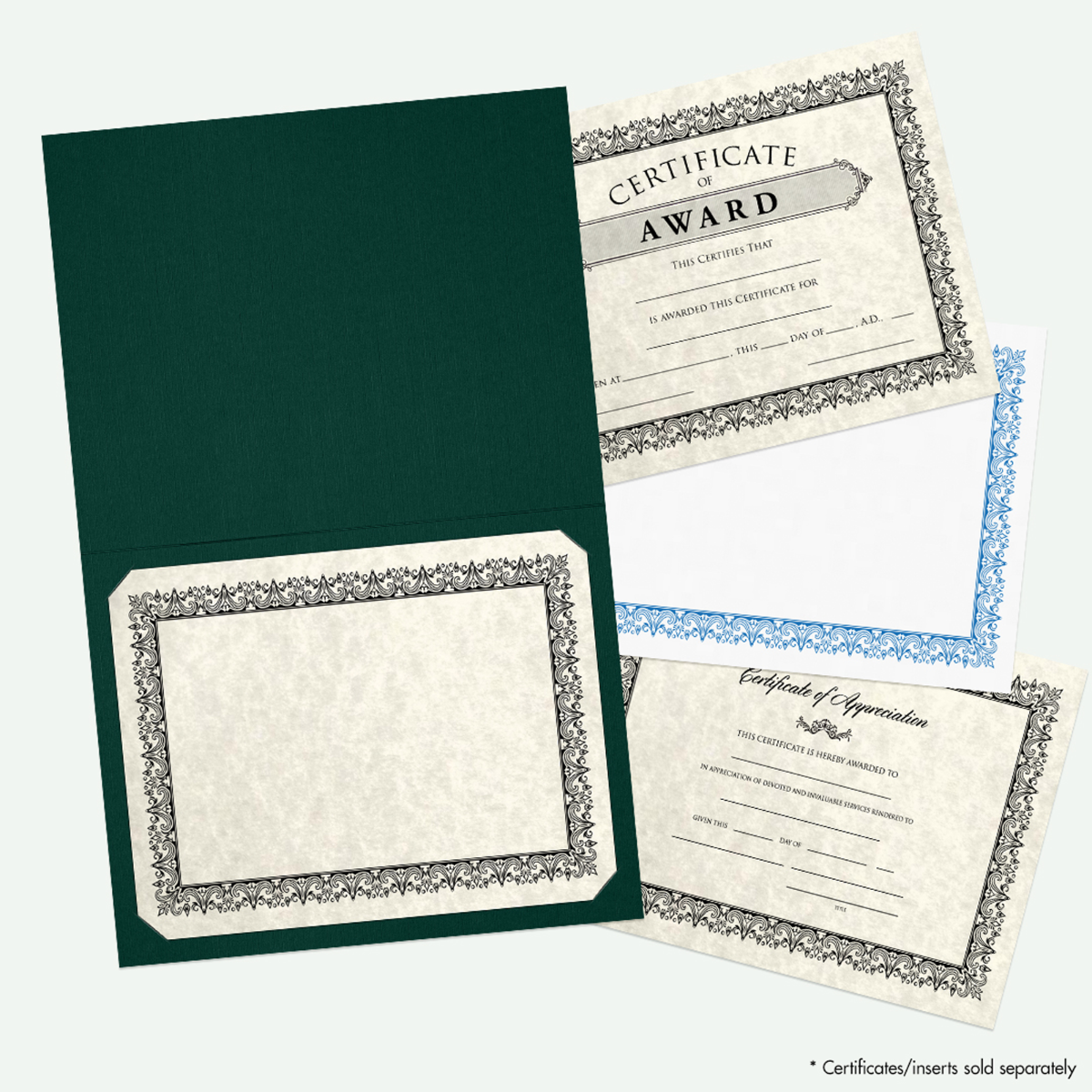 Deep Pine Linen 9 1/2 x 12 Certificate Holders