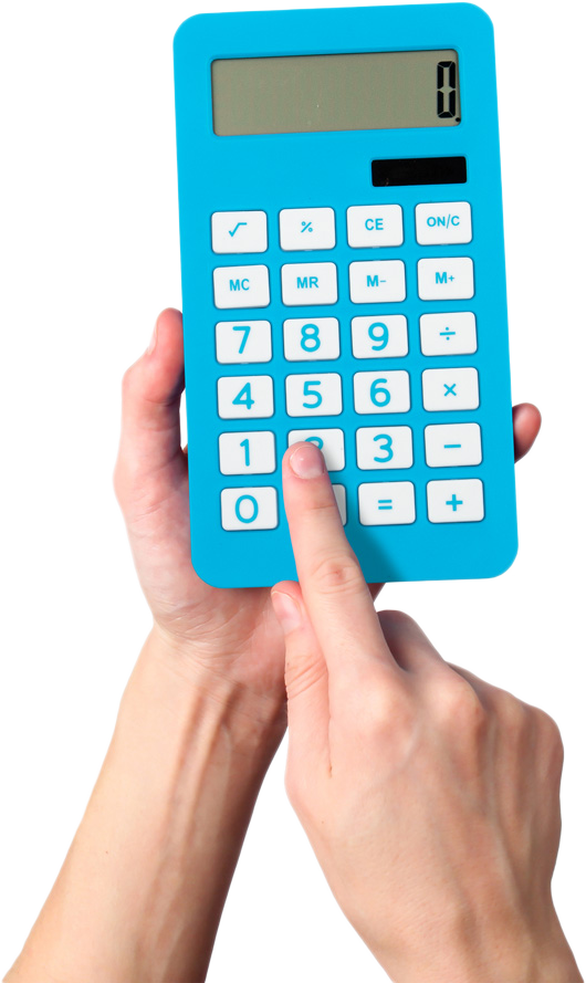 Blue Desktop 10 Digit LCD Display Calculator