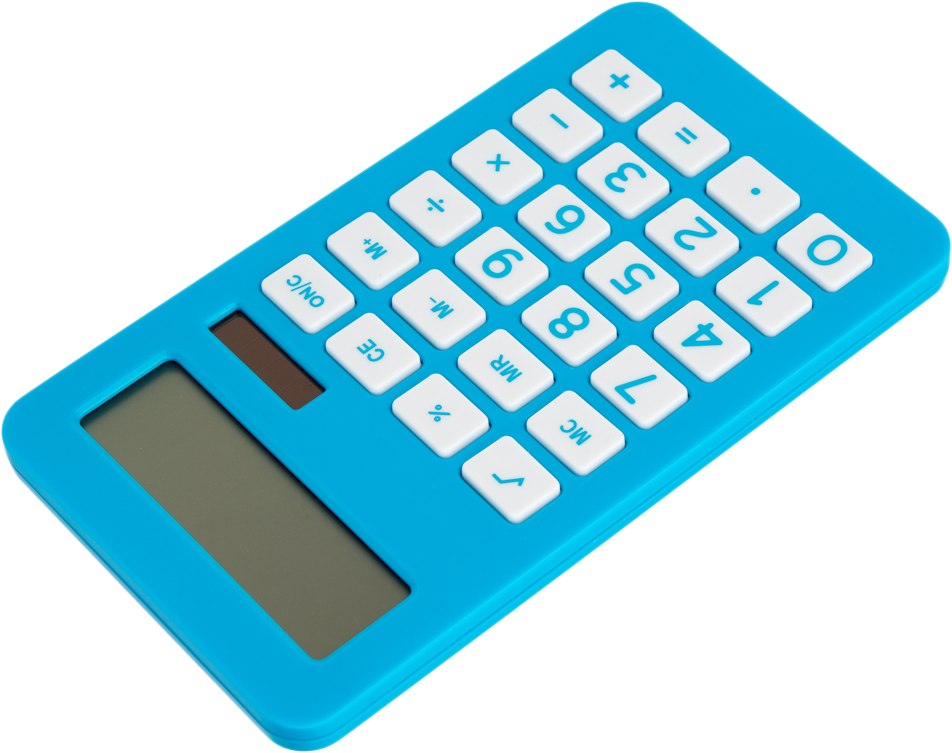 Blue Desktop 10 Digit LCD Display Calculator
