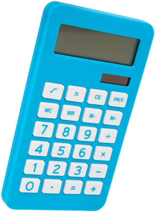 Blue Desktop 10 Digit LCD Display Calculator