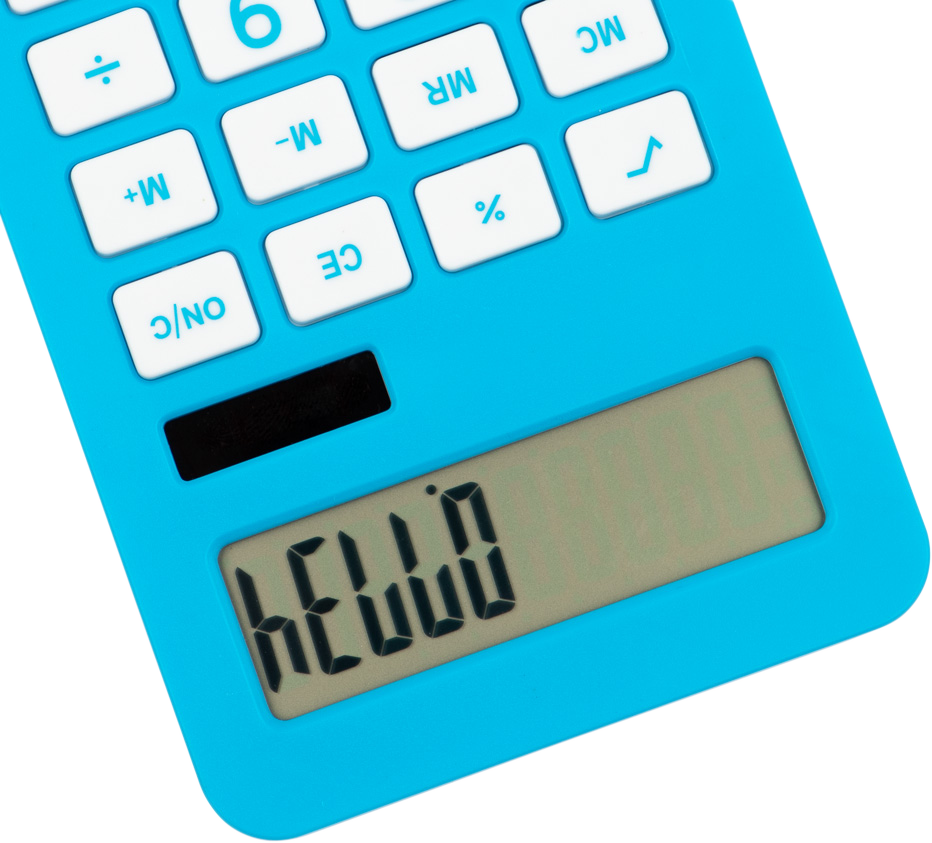 Blue Desktop 10 Digit LCD Display Calculator