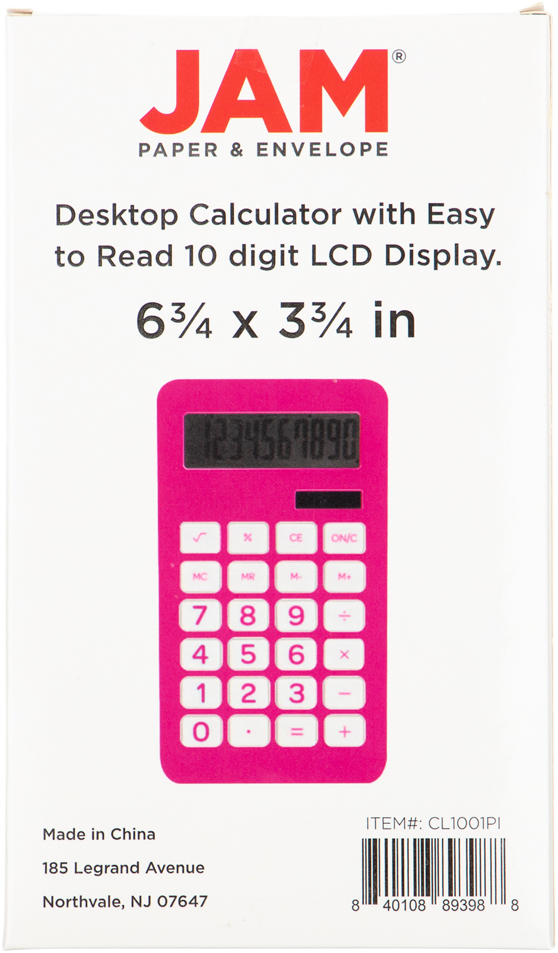 Fuchsia Pink Desktop 10 Digit LCD Display Calculator