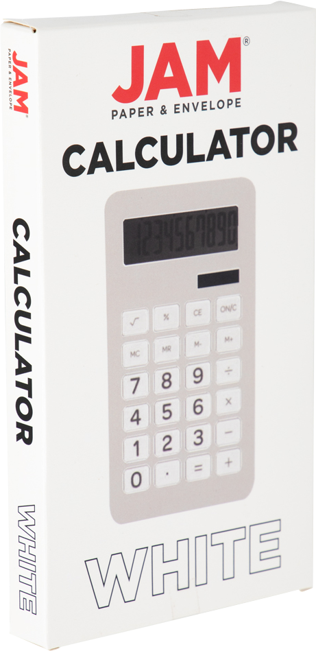 White Desktop 10 Digit LCD Display Calculator
