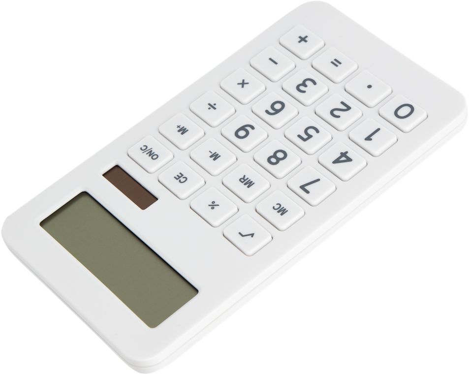 White Desktop 10 Digit LCD Display Calculator
