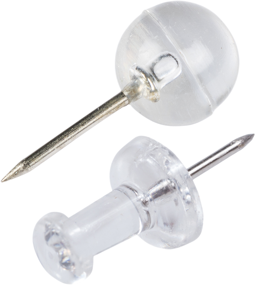 Clear Round & Standard Pushpins - 2 Packs of 100