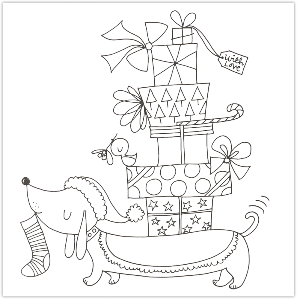 Santa and Friends Kids Christmas Coloring Book - 12 Pages
