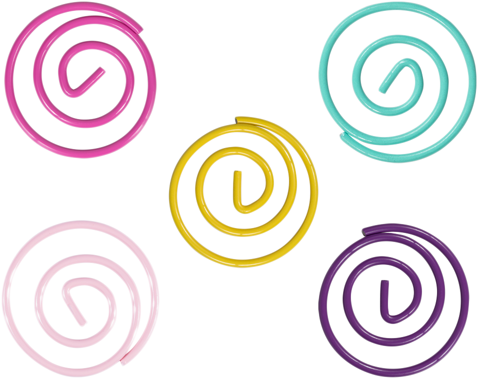 Assorted Circular "Cloops" Paper Clips - 5 Packs of 50