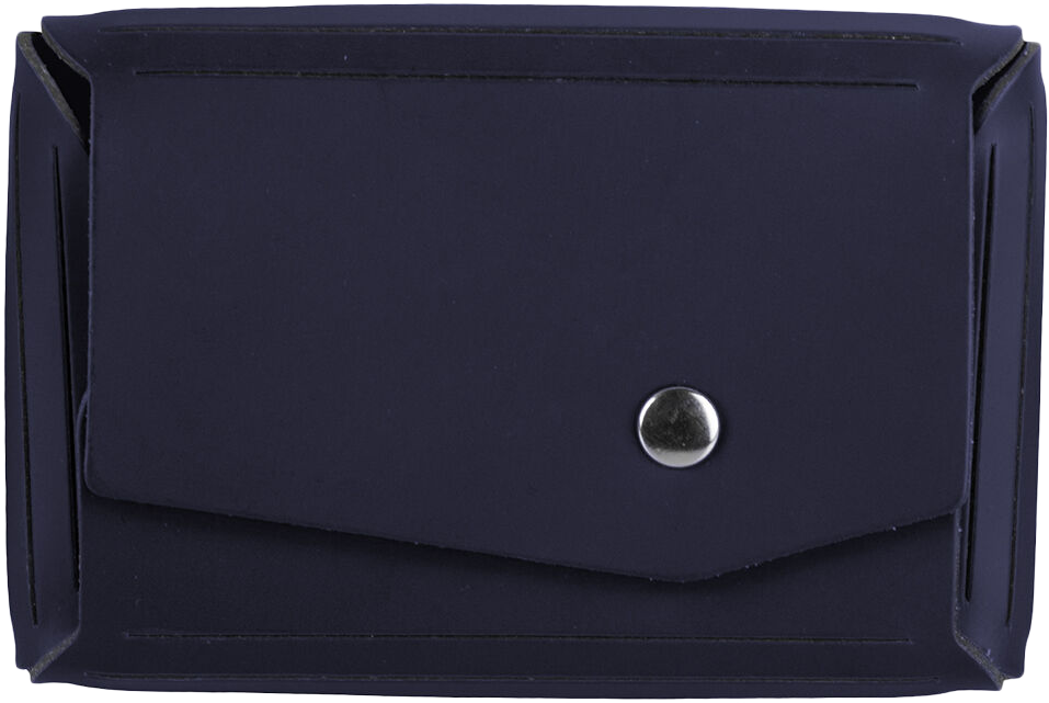 Navy Leather with Snap Closure Navy Leather Business Card Case with Snap Closure - 20 Card Capacity