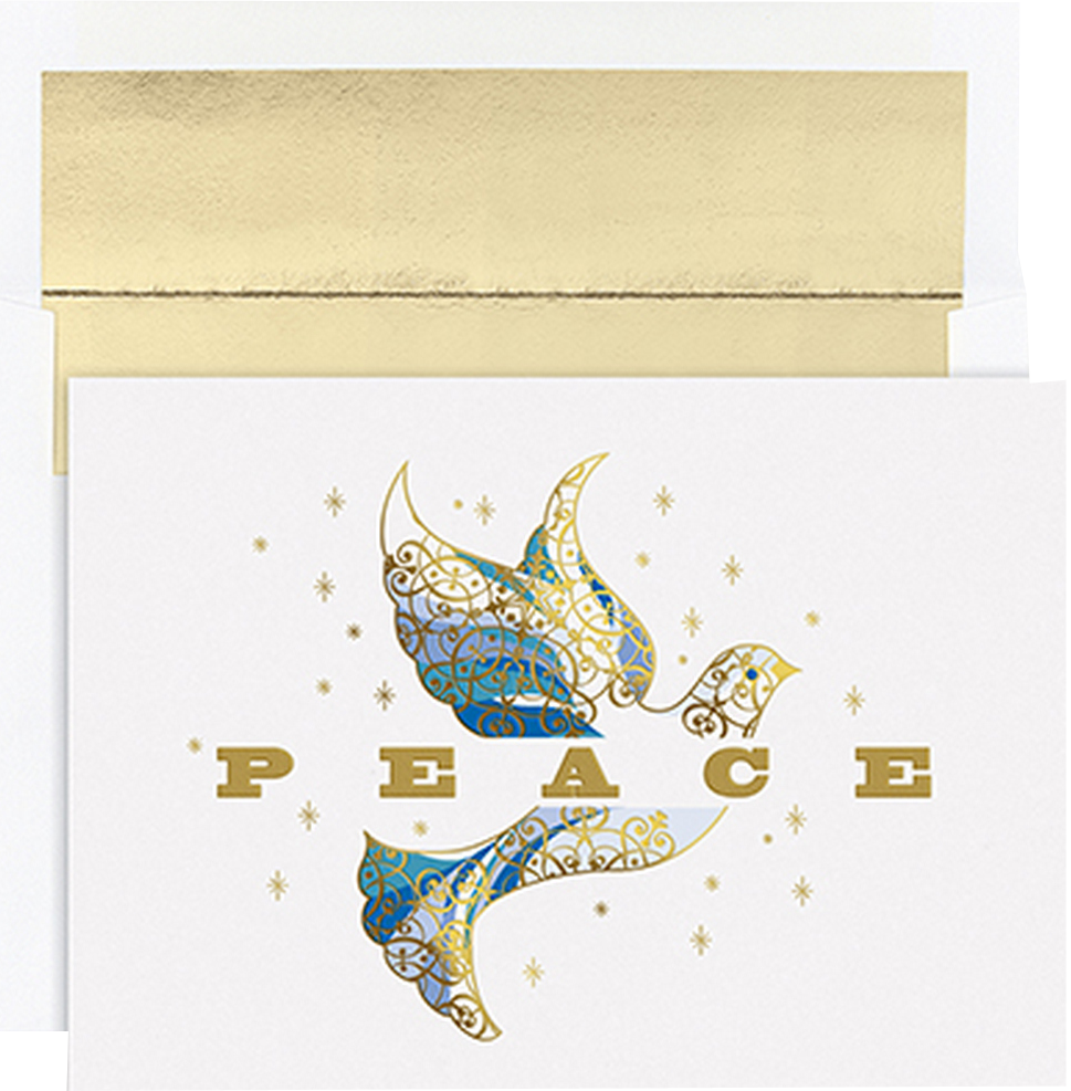 Elegant Dove Christmas Cards - 15 Pack